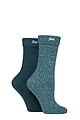 Women's 2 Pair Jeep Super Soft Turn Over Top Polyester Boot Socks - Jade / Teal