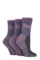 Ladies 3 Pair Jeep Luxury Terrain Boot Socks - Purple / Rose