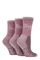 Women's 3 Pair Jeep Luxury Terrain Boot Socks - Rose / Cream