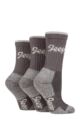 Ladies 3 Pair Jeep Luxury Terrain Boot Socks - Slate / Cream