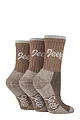 Women's 3 Pair Jeep Luxury Terrain Boot Socks - Tan / Cream