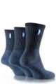 Ladies 3 Pair Jeep Vintage Socks - Blue