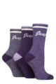 Women's 3 Pair Jeep Performance Full Cushion Boot Socks - Lilac / Purple / Cream
