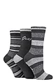 Women's 3 Pair Jeep Performance Full Cushion Striped Boot Socks - Slate / Grey