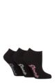 Women's 3 Pair Jeep Fully Cushioned Bamboo Trainer Socks - Black