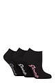 Women's 3 Pair Jeep Fully Cushioned Bamboo Trainer Socks - Black