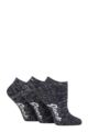 Women's 3 Pair Jeep Fully Cushioned Melange Trainer Socks - Navy / White