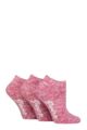 Women's 3 Pair Jeep Fully Cushioned Melange Trainer Socks - Rose / White