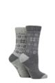 Women's 2 Pair Jeep Wool Blend Thermal Performance Boot Socks - Slate / Grey