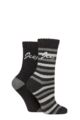 Women's 2 Pair Jeep Wool Blend Thermal Boot Socks - Black / Charcoal / Grey