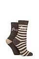 Women's 2 Pair Jeep Wool Blend Thermal Boot Socks - Chocolate / Beige / Wheat