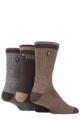 Mens 3 Pair Jeep Terrain Leisure Socks - Brown / Earth