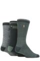 Mens 3 Pair Jeep Terrain Leisure Socks - Forest / Grey