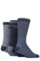 Mens 3 Pair Jeep Terrain Leisure Socks - Navy / Sky