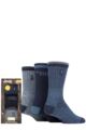 Mens 3 Pair Jeep Terrain Leisure Socks Gift Box - Navy / Sky