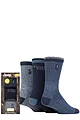 Mens 3 Pair Jeep Terrain Leisure Socks Gift Box - Navy / Sky