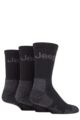 Mens 3 Pair Jeep Luxury Terrain Boot Socks - Black