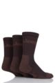 Mens 3 Pair Jeep Luxury Terrain Boot Socks - Brown