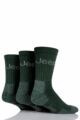 Mens 3 Pair Jeep Luxury Terrain Boot Socks - Forest Green