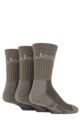 Mens 3 Pair Jeep Luxury Terrain Boot Socks - Khaki / Sand