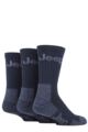 Mens 3 Pair Jeep Luxury Terrain Boot Socks - Navy Blue