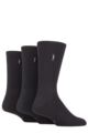 Mens 3 Pair Jeep Vintage Boot Socks - Black / Black