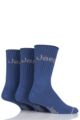 Mens 3 Pair Jeep Ribbed Cotton Boot Socks - Steel
