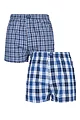 Mens 2 Pair Jeep 100% Cotton Woven Boxers - Navy