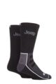 Mens 2 Pair Jeep Exclusive to SOCKSHOP Bamboo Boot Socks - Black / Charcoal