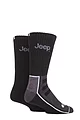 Mens 2 Pair Jeep Exclusive to SOCKSHOP Bamboo Boot Socks - Black / Charcoal
