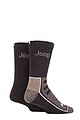 Mens 2 Pair Jeep Exclusive to SOCKSHOP Bamboo Boot Socks - Brown / Earth