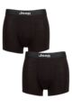 Mens 2 Pack Jeep Plain Fitted Bamboo Trunks - Black / Black