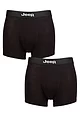 Mens 2 Pack Jeep Plain Fitted Bamboo Trunks - Black / Black