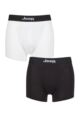 Mens 2 Pack Jeep Plain Fitted Bamboo Trunks - Black / White