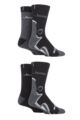 Mens 4 Pair Jeep Performance Boot Socks - Black