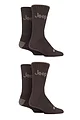Mens 4 Pair Jeep Performance Boot Socks - Brown / Earth Ribbed