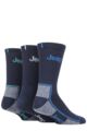 Mens 3 Pair Jeep Cushioned Crew Cotton Sport Socks - Navy / Blue