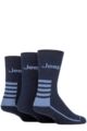 Mens 3 Pair Jeep Cotton Blend Boot Socks - Navy / Blue