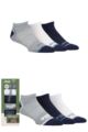 Mens 6 Pair Jeep Gift Boxed Performance Poly Trainer Socks - Navy Assorted