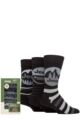 Mens 3 Pair Jeep Logo Cotton Gift Boxed Socks - Black / Charcoal