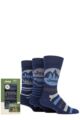Mens 3 Pair Jeep Logo Cotton Gift Boxed Socks - Navy / Steel