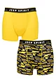 Mens 2 Pack Jeep Camo Printed Bamboo Trunks - Black / Sunshine