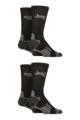 Mens 4 Pair Jeep Technical Performance Crew Sports Socks - Black