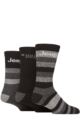 Mens 3 Pair Jeep Cotton Rich Cushioned Boot Socks - Black / Charcoal