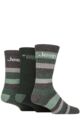 Mens 3 Pair Jeep Cotton Rich Cushioned Boot Socks - Forest / Green