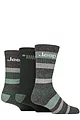 Mens 3 Pair Jeep Cotton Rich Cushioned Boot Socks - Forest / Green