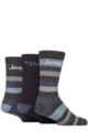 Mens 3 Pair Jeep Cotton Rich Cushioned Boot Socks - Navy / Blue
