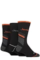 Mens 3 Pair Jeep Workwear Boot Socks - Black / Orange
