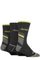 Mens 3 Pair Jeep Workwear Boot Socks - Charcoal / Yellow