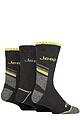 Mens 3 Pair Jeep Workwear Boot Socks - Charcoal / Yellow